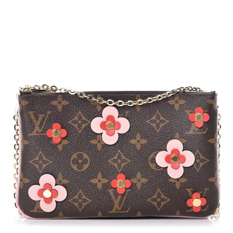 lv flower pochette double zip|Louis Vuitton Double Zip Pochette Limited Edition Blooming .